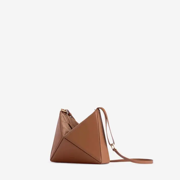 Fold crossbody, cognac