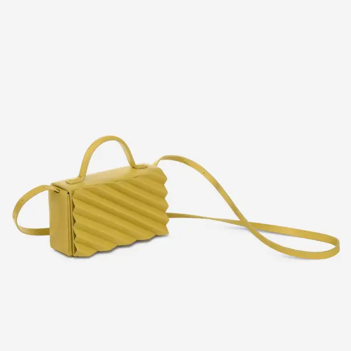 Riflet top handle bag, mustard